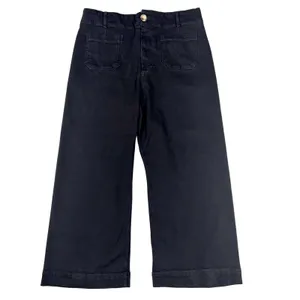 Anthropologie Maeve Jeans Women's 34 Colette Crop Wide Leg High Rise Pant Black thumbnail 5