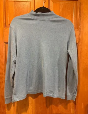 L.L.Bean blue mock neck size medium. thumbnail 1