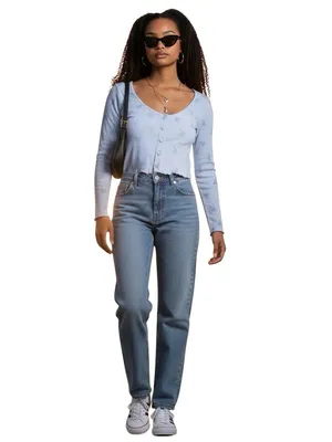 Playboy PacSun Y2K Bunny Heart Print Blue Cropped Cardigan Top Womens Small GUC thumbnail 2