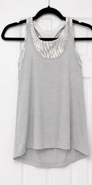 Lululemon Twist & Toil Tank Top Gray Zebra Print Racerback Yoga Workout thumbnail 1