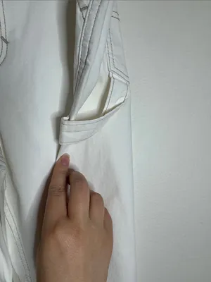 Hollister Ultra High-Rise Dad Pant White Utility Chino Pants Contrast Stitch 27 thumbnail 10