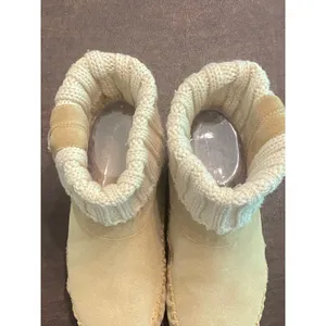 L.L.Bean‎ Shearling Slipper Boots Women’s 6 M Tan Suede Knit Cuff Moccasin Cabin thumbnail 9