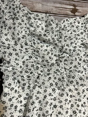 Altar’d State White Floral Puff-Sleeve Boho Mini Dress Size medium thumbnail 3