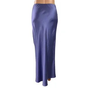 Reformation Purple Silky Satin High Waist Straight Maxi A-Line Slip Skirt Size 4 thumbnail 3