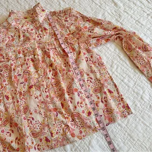 Pinch Floral Paisley Print Ruffle Long Sleeve Blouse Large NWT NEW thumbnail 3