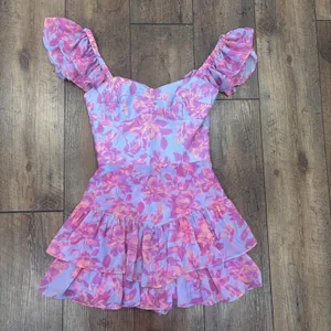 Amanda Uprichard Mackey Romper in Midsummer Ruffle Women's Size Small NO BELT thumbnail 3