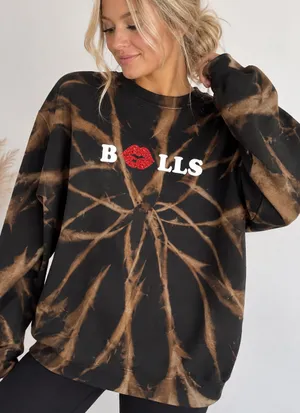 Buffalo Bills bleached glitter lip sweatshirt Black Size M thumbnail 1