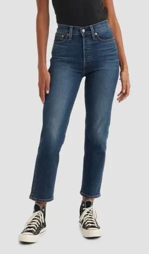 Levi's Wedgie High Rise Straight Leg Jeans Dark Wash Size 25 NWT thumbnail 1