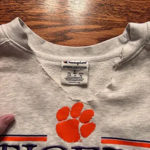 Clemson University Tigers‎ Champion Sweatshirt Light Grey Women's Size L Sports thumbnail 3
