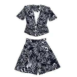 VTG‎ 90s DAWN JOY FLORAL Shorts Set Two Piece ROMPER High waist Size Small thumbnail 10