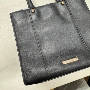 Rebecca Minkoff Black Leather Mini Handbag Tote Purse Classic Small Preppy thumbnail 11
