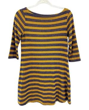 BDG‎ Urban Outfitters Womens Yellow Navy Striped Knit 3/4 Sleeve Dress Size Med thumbnail 1