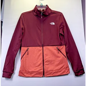 The North Face Jacket Womens Fleece Burgandy‎ Orange Full Zip Activewear Small thumbnail 1