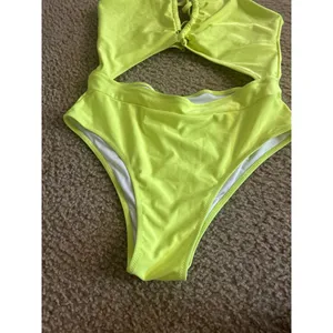 Swimsuit bathing suit beach cd24 neon yellow size xl thumbnail 2