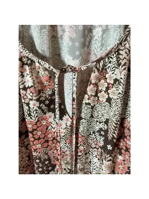 SimpleFun Floral Blouse L Brown Pink Size L thumbnail 5