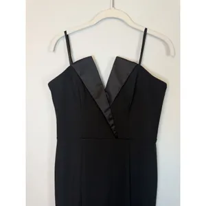 Betsy & Adam Black Tux Detail Strapless Column Gown Size 10 $239 NEW thumbnail 3