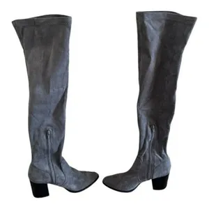 DOLCE VITA Tabbie Suede Over The Knee Gray Block Heel Boot Size 6 thumbnail 4
