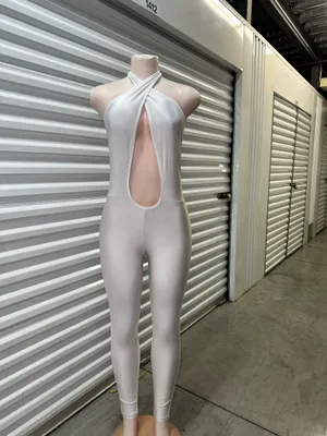 White Halter Bodysuit Jumpsuit | DIY Halloween Costume Outfit 👼🐰 thumbnail 2