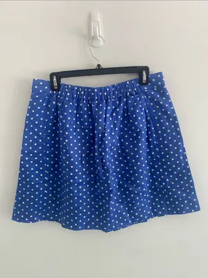 J Crew Linen Polka Dot Lined w Pockets Elasticated Waist Ribbon Tie Skirt 8 thumbnail 8