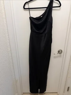 BHLDN Scottie One-Shoulder Side-Slit Stretch Satin Maxi Dress thumbnail 2