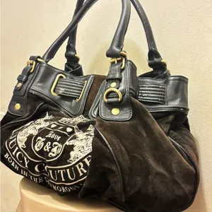 Juicy Couture Vintage Couture Daydreamer Bag Scottie Dog Brown Velour thumbnail 1