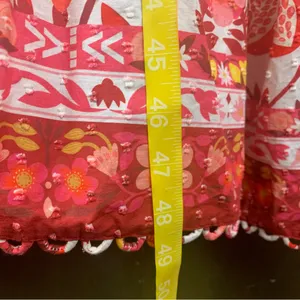 Farm Rio size XS romantic orchard tiered midi dress pink red white thumbnail 11