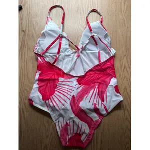 B45 New Women AMI 1pc Tropical Palm Leaf 🌴Print Swimsuit size Small/Medium thumbnail 2