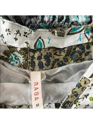 Anthropologie Raga Floral Patchwork Cotton Boho Earth Tones Maxi Skirt M $185 thumbnail 9