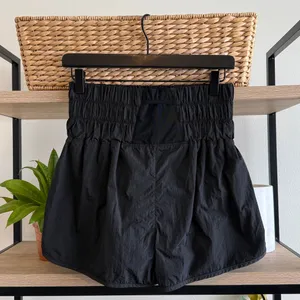 Free People Movement High-Rise Way Home Black Lined Shorts, Medium thumbnail 3