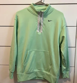 Nike Therma Half Zip Graphic Training Crew Pullover Mint Green thumbnail 2