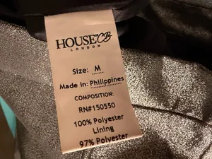 House of CB London Jas Silver Kick Flare Trousers Pants Size Medium thumbnail 7