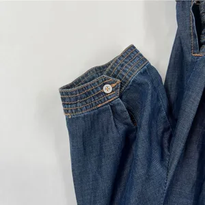 Pilcro by Anthropologie Blue Chambray Denim Tie‎ Waist Wrap Bodice V-Neck Romper thumbnail 10