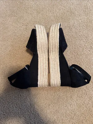 Steve Madden Apolo Black Suede Espadrille Platform Sandals thumbnail 5