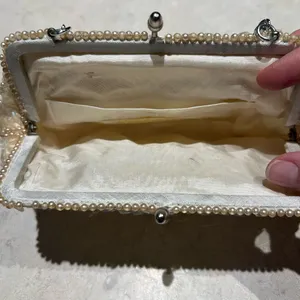 La Regale Vintage Beaded Evening Clutch Bag - Pearlescent Sequins‎ & Pearls, Made in Japan thumbnail 6