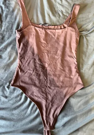 Women’s Nude Square Neck Bodysuit Pink thumbnail 1