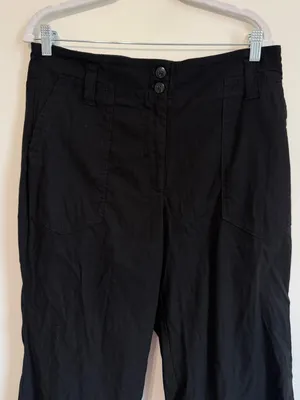 Anthropologie Maeve The Naomi Flare Pants Size 14 Black Stretch thumbnail 4