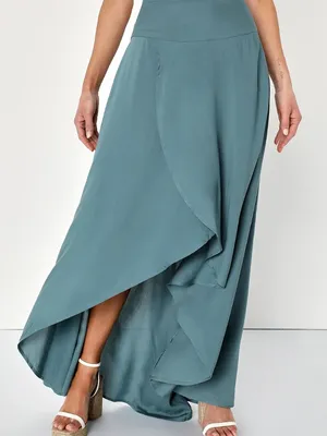 O'Neill XS Extra Small Teal High-Low Ambrosio Skirt Maxi thumbnail 3