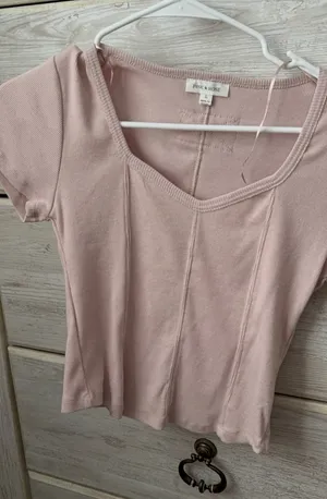 Pink Rose Women's Blush Short Sleeve Top thumbnail 1