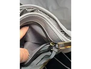 Silver Metallic Crossbody Bag Adjustable Strap Zipper Accents for Women thumbnail 7