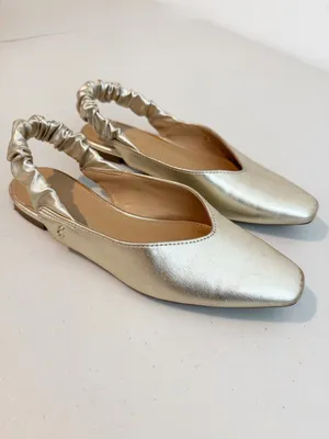Sam Edelman Omina Slingback Ballet Flats Size 6 Gold Metallic Boho Classic Chic thumbnail 2
