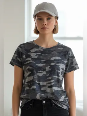 J. Crew Gray Camo Short Sleeve Tee thumbnail 1