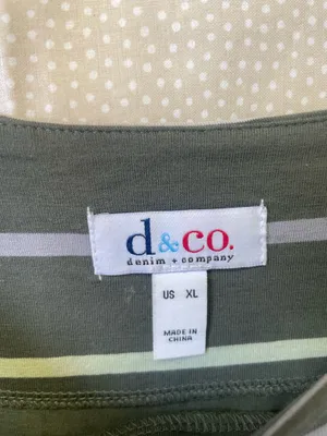 Denim & Co Yarn Dyed Stripe 3/4 Sleeve Boat Neck Top A277615 XL QVC thumbnail 2