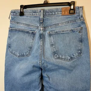 Madewell The Perfect Vintage Wide-Leg Crop Jean Blue Raw Hem Women's 29 thumbnail 6