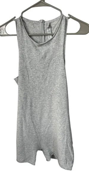 Skims Gray Sleeveless Womens Romper With Back Zipper Closure L 90% Cotton 10% thumbnail 1