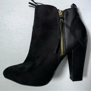 Mossimo Black Faux Leather and Suede Ankle Booties thumbnail 5