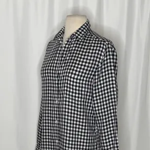 GRAYSON The Hero Black White Gingham Button Front Shirt Blouse Size 02 Small thumbnail 6