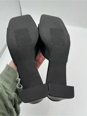 NEW‎ Abound Erica Black Block Heel Square Toe Slide Sandals size 8 90’s vibe thumbnail 4