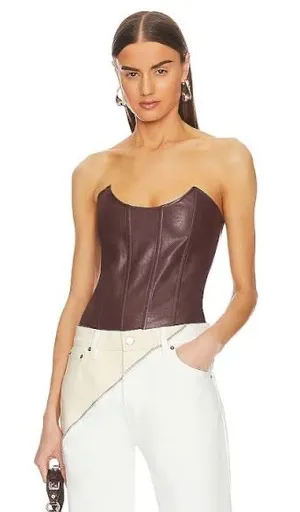 Brown Leather Corset Size L thumbnail 3