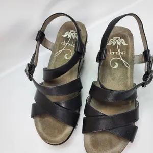 Dansko‎ Wedge Sandals Women 36 Black Leather Strappy Studded Comfort 1907020200 thumbnail 2