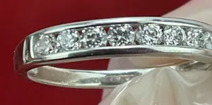 D'Joy‎ 925 Sterling Silver Channel Diamonique Size 8 Ring Wedding thumbnail 1